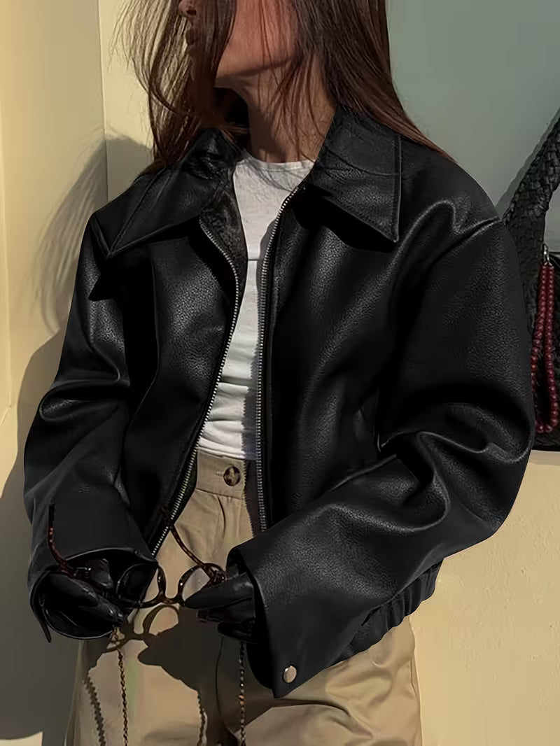 Women’s Black Faux Leather Jacket