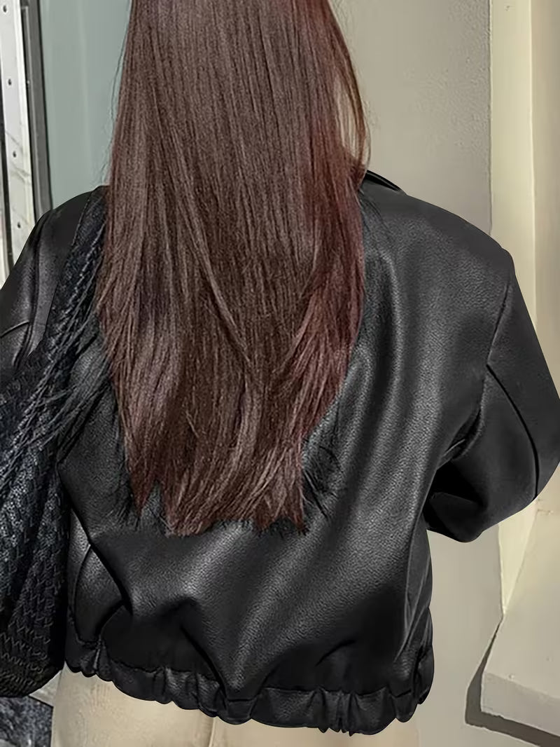 Women’s Black Faux Leather Jacket