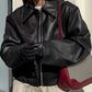 Women’s Black Faux Leather Jacket
